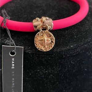 Marc by Marc Jacobs Hot Pink Bracelet with Gold Charm